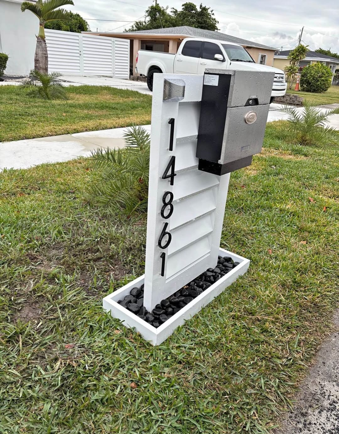 Custom modern mailbox installation in Florida