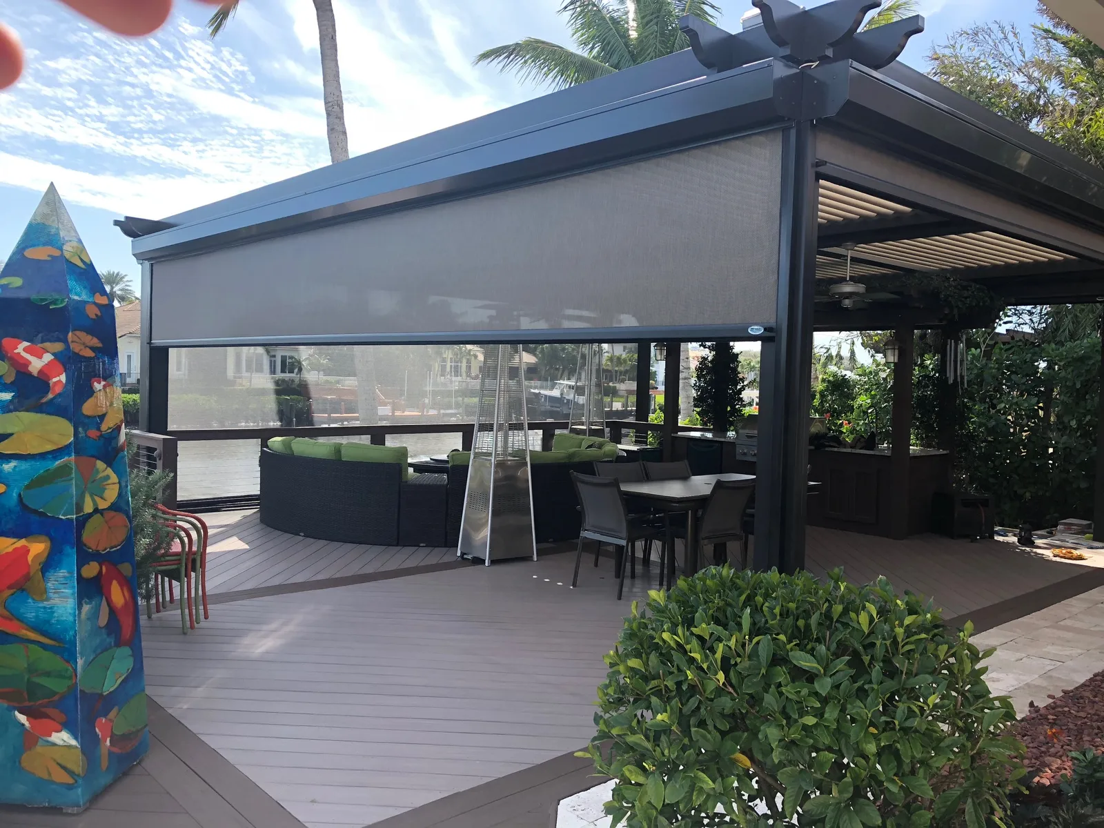 Motorized blinds and hurricane shutters installed by The Yasma Screen, Southwest Florida